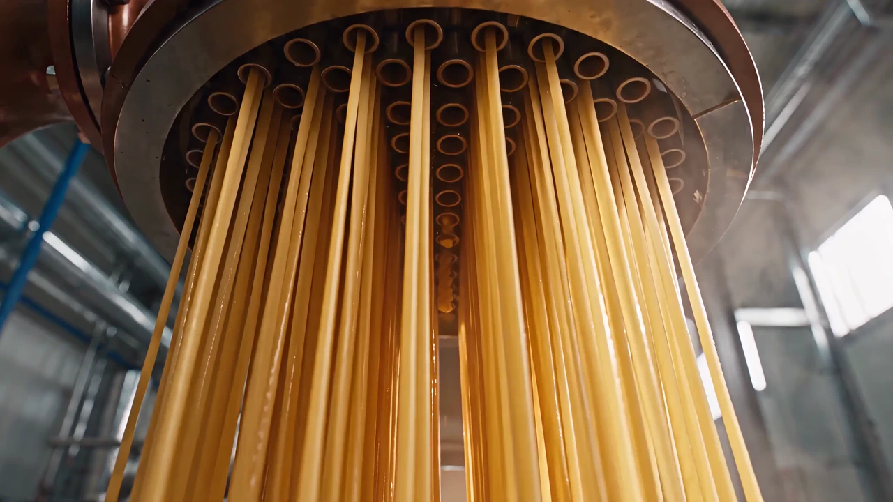Trafila di bronzo da cui escono i fusilli