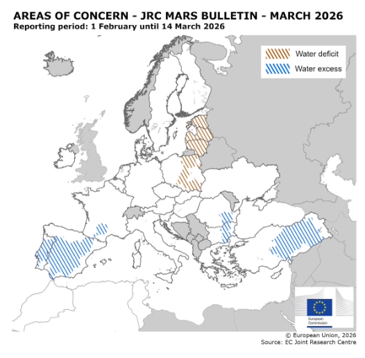 Bollettino JRC Mars Marzo 2026: L'Europa esce dalla dormienza invernale: Buoni i numeri per l'Italia
